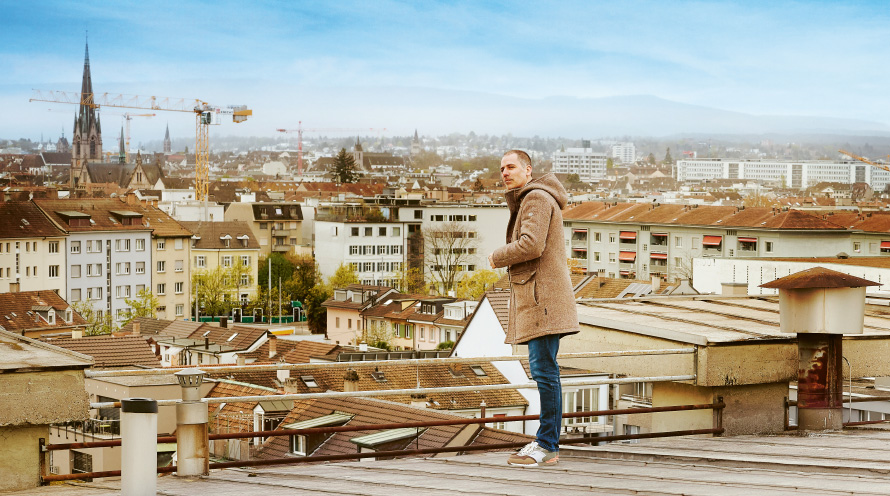 Olivier Ferilli auf dem Dach des Franck Areals